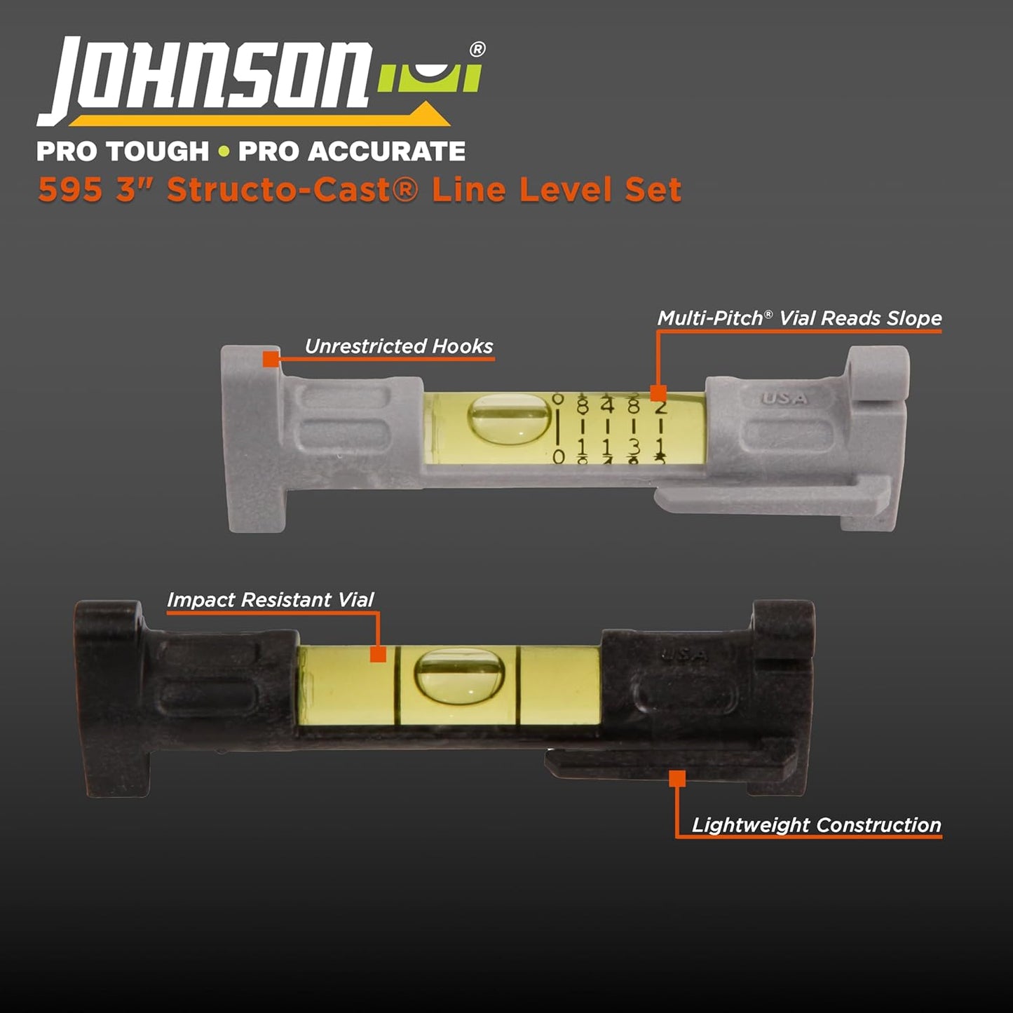 Level & Tool 595 Structo-Cast Line Level, 3", 1 Level Kit